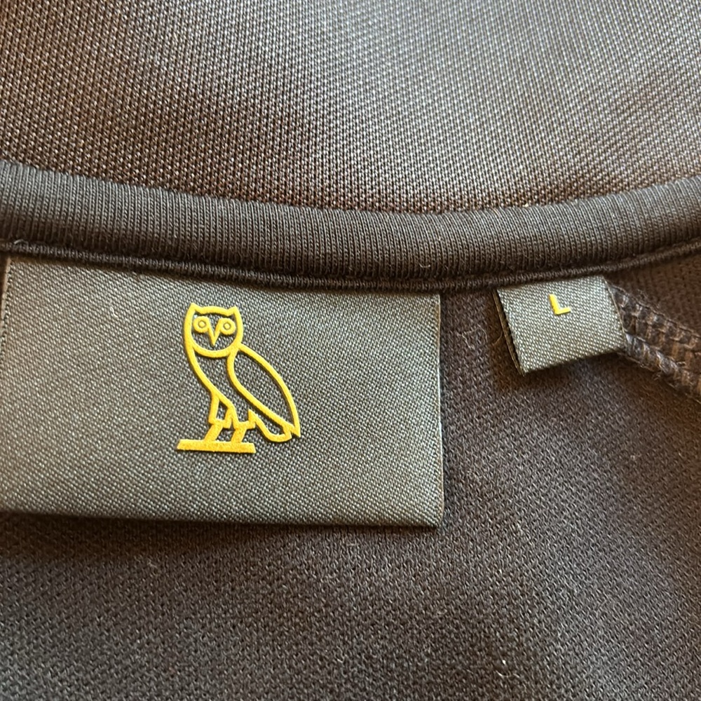 OVO October’s Very Own Black Pique Track Jacket Gold Owl Accent Large - Picture 5 of 6